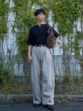 「SINSS（シンス）のアイテム（バッグ）」を使った、　昴優(こうゆう)さん（メンズ・175cm）の夏コーディネート