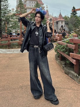 「DIESEL（ディーゼル）のアイテム（アクセサリー）」を使った、SIZU（織田信長)インスタさん（メンズ・170cm）の春コーディネート