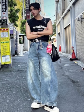「DIESEL（ディーゼル）のアイテム（アクセサリー）」を使った、SIZU（織田信長)インスタさん（メンズ・170cm）の春コーディネート