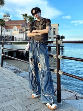 「CHROME HEARTS（クロムハーツ）のアイテム」を使った、SIZU（織田信長)さん（メンズ・170cm）の冬コーディネート