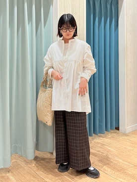 「アイテム（チュニック）」を使った、砂糖さん（レディース・161cm）の秋コーディネート