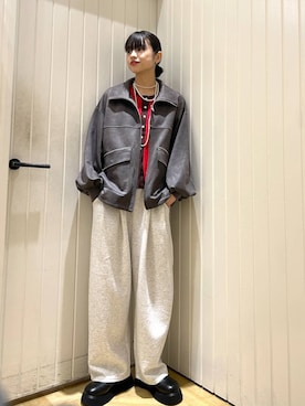 「LOWRYS FARM（ローリーズファーム）のパールタレンネックレス　249411（ネックレス）」を使った、usuさん（レディース・165cm・20代）の秋コーディネート