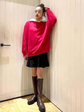 「LOWRYS FARM（ローリーズファーム）のソフトウラケプルオーバー  579079（スウェット）」を使った、usuさん（レディース・165cm）の秋コーディネート