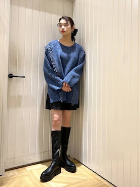 「キッズ服」｜「アイテム（ブーツ）」を使った、usuさん（レディース・165cm）の秋コーディネート