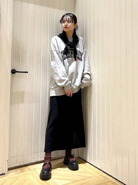 「アイテム（スウェット）」を使った、usuさん（レディース・165cm・20代）の秋コーディネート