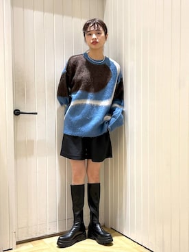 「キッズ服」｜「アイテム（ブーツ）」を使った、usuさん（レディース・165cm）の秋コーディネート