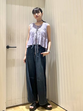 「新作」｜「アイテム（パンツ）」を使った、usuさん（レディース・165cm）の夏コーディネート