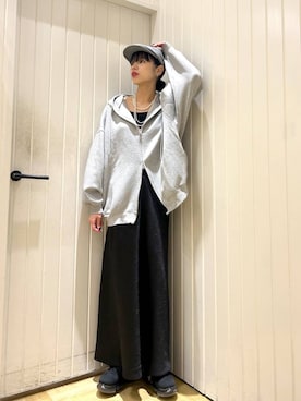 「LOWRYS FARM（ローリーズファーム）のパールタレンネックレス　249411（ネックレス）」を使った、usuさん（レディース・165cm・20代）の秋コーディネート