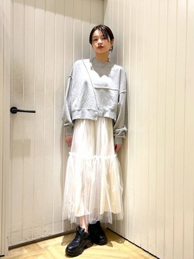 「アイテム（スウェット）」を使った、usuさん（レディース・165cm・20代）の秋コーディネート