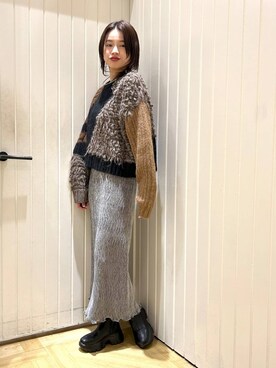 「キッズ服」｜「アイテム（ブーツ）」を使った、usuさん（レディース・165cm）の秋コーディネート