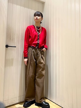 「LOWRYS FARM（ローリーズファーム）のパールタレンネックレス　249411（ネックレス）」を使った、usuさん（レディース・165cm・20代）の秋コーディネート