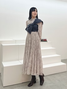 G3338*マーキュリーデュオ☆Aライン☆花柄☆ワンピース☆緑グリーン☆F 未使用品 マーキュリーデュオ ひざ丈ワンピース【F】グリーン