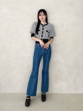 「MERCURYDUO（マーキュリーデュオ）のアイテム（シューズ、ブラック系）」を使った、kyokaさん（レディース・167cm）の夏コーディネート