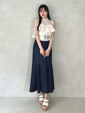 「MERCURYDUO(MERCURYDUO)」｜kyokaさん（レディース・167cm）の春コーディネート