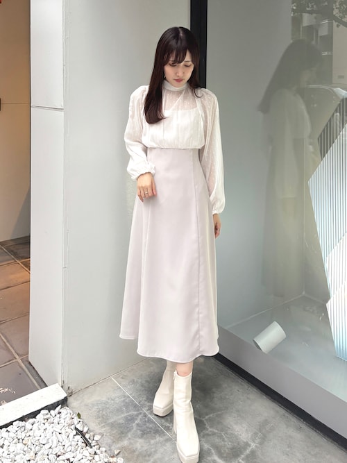 確認画像】mercury duo シアーフレアロングワンピース