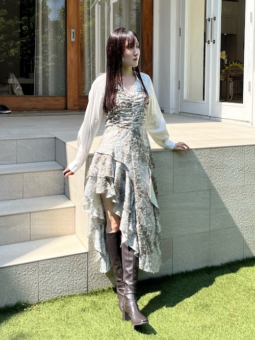 セール】シャツドッキングコルセットアシメヘムワンピース（ワンピース