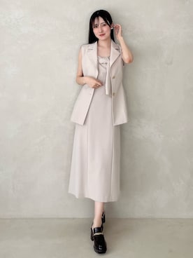 「MERCURYDUO（マーキュリーデュオ）のアイテム（シューズ、ブラック系）」を使った、kyokaさん（レディース・167cm）の夏コーディネート