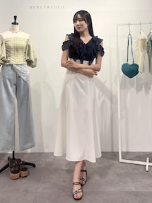 2WAYラッフルブラウスドッキングワンピース｜マーキュリーデュオ