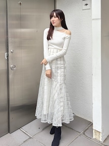 マーキュリーデュオ シアーチェックマーメイドレースアップスカート MERCURYDUO スカート シアーチェックマーメイドレースアップ