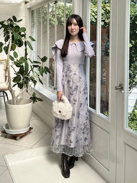 「花柄スカート」｜kyokaさん（レディース・167cm）の秋コーディネート