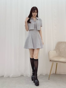 mercurduo カットアウトツイードミニマーメイドワンピース MERCURYDUO ワンピース カットアウトツイードミニマーメイド