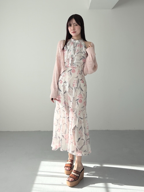 マーキュリーデュオ 花柄 セットアップ 花柄アメスリラッフルワンピース（ワンピース）｜MERCURYDUO