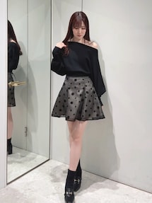 MARY QUANTコラボ　バックレースアップミニスカパン　マリクワ MARY QUANTコラボ】デイジーフロッキープリントバックレース