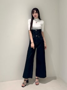 EMILY IN PARISコラボ】2WAYハイウエストワイドデニムパンツ