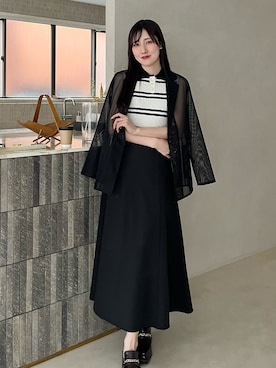 「MERCURYDUO（マーキュリーデュオ）のアイテム（シューズ、ブラウン系）」を使った、kyokaさん（レディース・167cm）の夏コーディネート