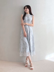 花柄バックレースアップワンピース｜マーキュリーデュオ（MERCURYDUO