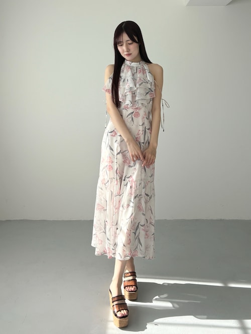 マーキュリーデュオ 花柄 セットアップ 花柄アメスリラッフルワンピース（ワンピース）｜MERCURYDUO