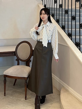 「レザースカート」｜kyokaさん（レディース・167cm）の秋コーディネート