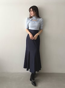 マーキュリーデュオマリクワコラボバイカラー カットアウト 半袖トップス新品タグ付 マーキュリーデュオ MERCURYDUO 【MARY QUANTコラボ】バイカラー