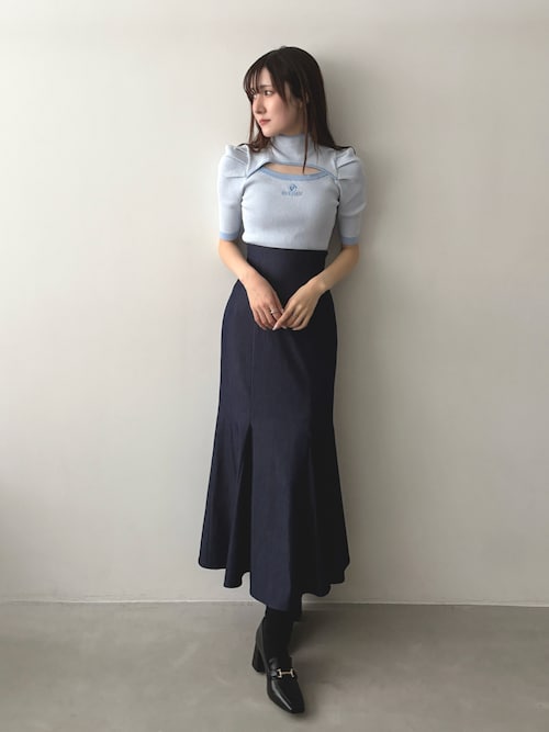 セール】【MARY QUANTコラボ】バイカラーカットアウトリブニット