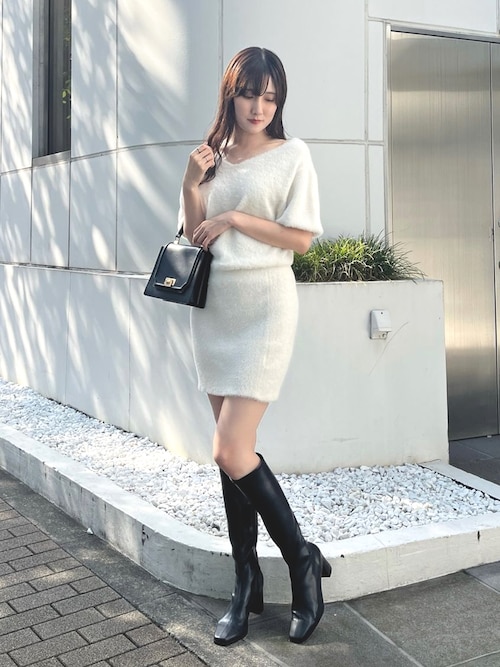 セール】2WAYミニシャギーハーフスリーブネックレス付ミニニット セール】2WAYミニシャギーハーフスリーブネックレス付ミニニット