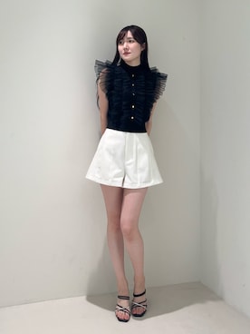 「MERCURYDUO（マーキュリーデュオ）のアイテム（凉鞋、ブラック系）」を使った、kyokaさん（レディース・167cm）の春コーディネート