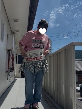 「cepo（セポ）の接触冷感・UVカット ＩＣＥデニムサイドラインストレート（デニムパンツ）」を使った、おまちさん（レディース・165cm）の夏コーディネート
