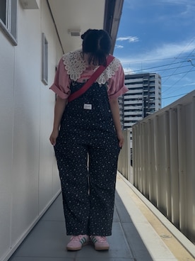 「アイテム（サロペット/オーバーオール）」を使った、おまちさん（レディース・165cm）の夏コーディネート