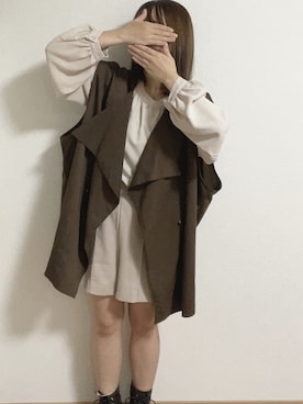 「Ambre Neige（アンブルネージュ）のアイテム（ジャケット/アウター）」を使った、𝕪𝕦𝕦さん（レディース・148cm）の秋コーディネート