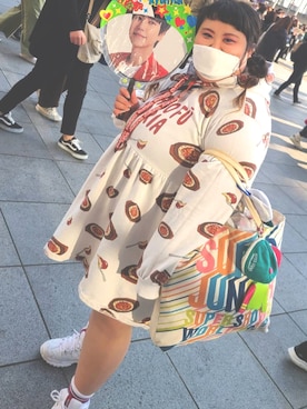 「PUNYUS（プニュズ）のアイテム（ワンピース/ドレス）」を使った、れいぎゅさん（レディース・151cm）の春コーディネート