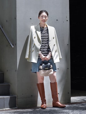「ムートン」｜「アイテム（アクセサリー）」を使った、TSUZUさん（レディース・165cm）の夏コーディネート