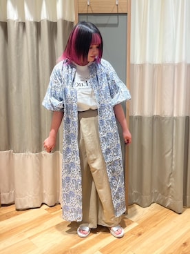 「オフホワイト」｜「アイテム（ワンピース/ドレス）」を使った、さっち🐾さん（レディース・152cm）の春コーディネート