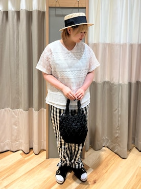 「ベルトサンダル」｜さっち🐾さん（レディース・152cm）の夏コーディネート