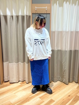 「オフホワイト」｜「アイテム（スカート）」を使った、さっち🐾さん（レディース・152cm）の冬コーディネート