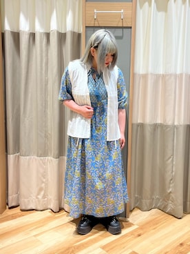 「Samansa Mos2 blue（サマンサモスモスブルー）のアイテム（ワンピース/ドレス）」を使った、さっち🐾さん（レディース・152cm）の春コーディネート