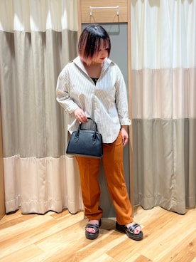 「Samansa Mos2 blue（サマンサモスモスブルー）のアイテム（パンツ、オレンジ系）」を使った、さっち🐾さん（レディース・152cm）の夏コーディネート