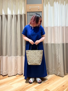 「オフホワイト」｜「アイテム（ワンピース/ドレス）」を使った、さっち🐾さん（レディース・152cm）の夏コーディネート