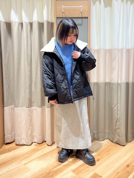 「Samansa Mos2 blue（サマンサモスモスブルー）のアイテム（ノーカラージャケット）」を使った、さっち🐾さん（レディース・152cm）の秋コーディネート