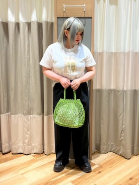「Samansa Mos2 blue（サマンサモスモスブルー）のアイテム（パンツ）」を使った、さっち🐾さん（レディース・152cm）の春コーディネート
