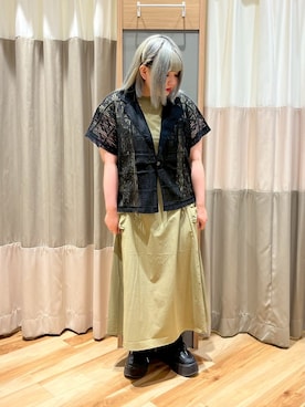 「Samansa Mos2 blue（サマンサモスモスブルー）のアイテム（ワンピース/ドレス）」を使った、さっち🐾さん（レディース・152cm）の春コーディネート